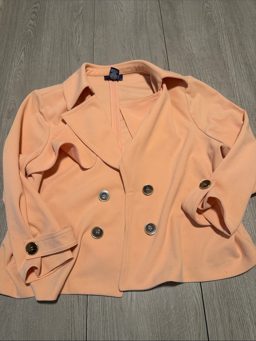 Peach Double-Breasted Women's Blazer Jacket